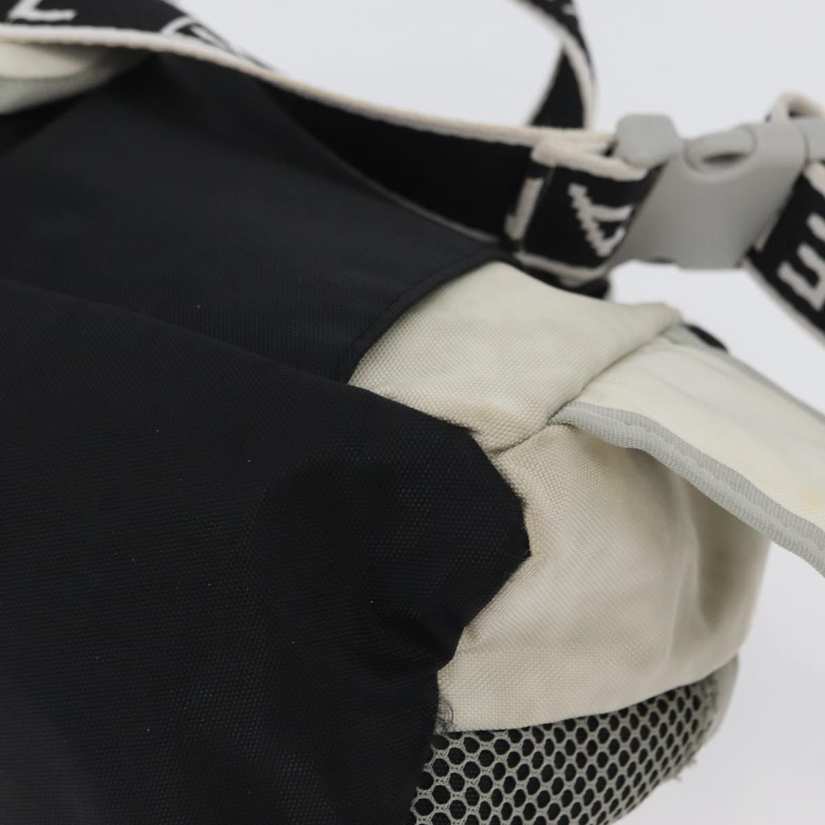 CHANEL Sports Line Waist bag Nylon Black Silver CC Auth 173243A