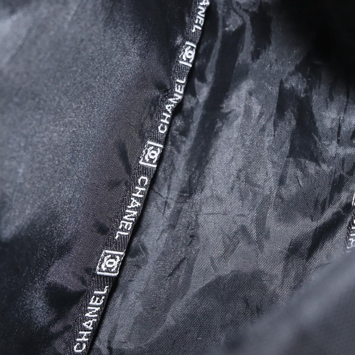 CHANEL Sports Line Waist bag Nylon Black Silver CC Auth 173243A