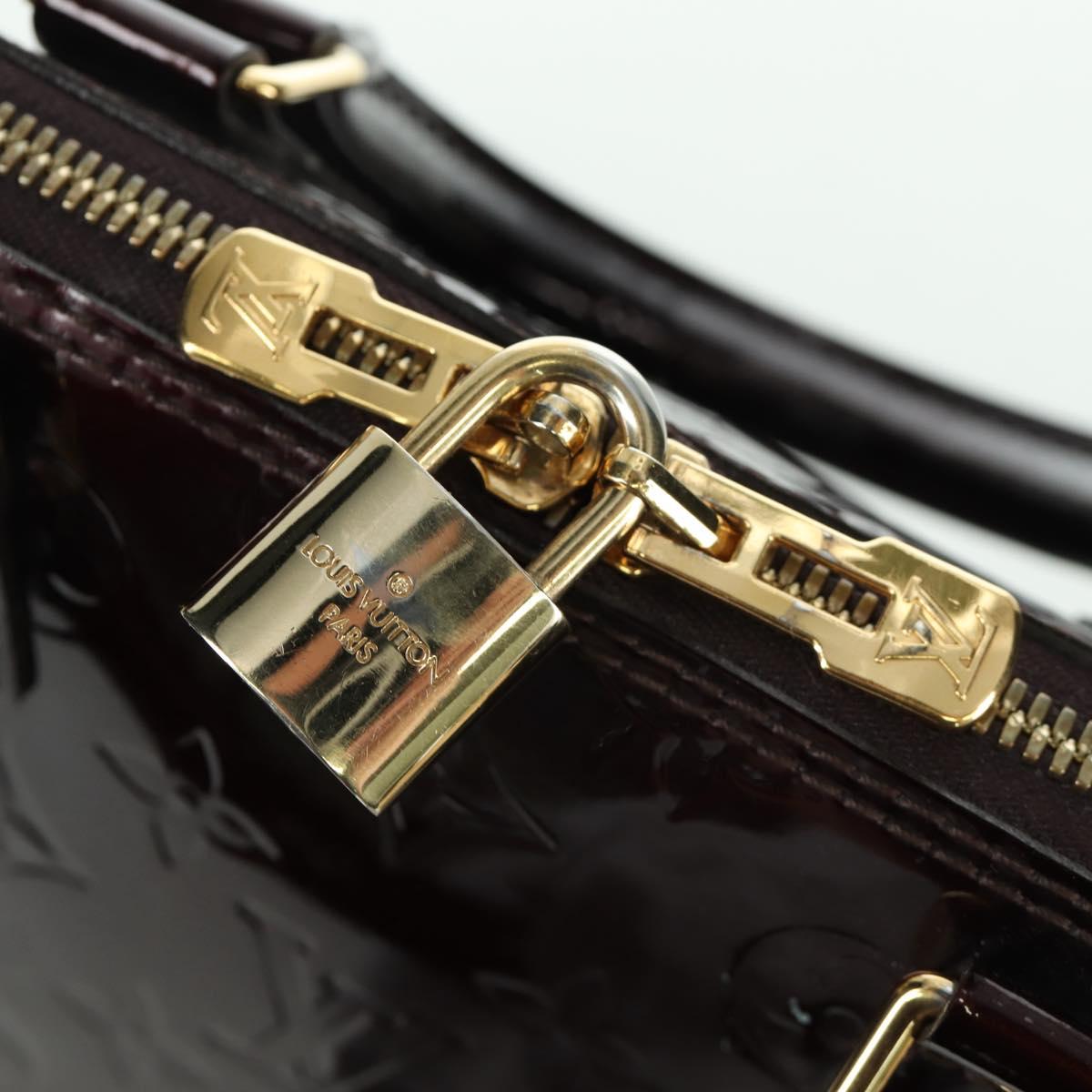 LOUIS VUITTON Monogram Vernis Alma PM Hand Bag Rouge Favist M91691 Auth 173245V