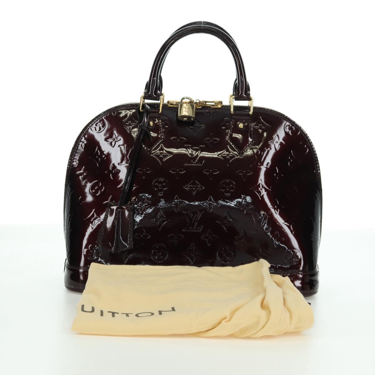 LOUIS VUITTON Monogram Vernis Alma PM Hand Bag Rouge Favist M91691 Auth 173245V