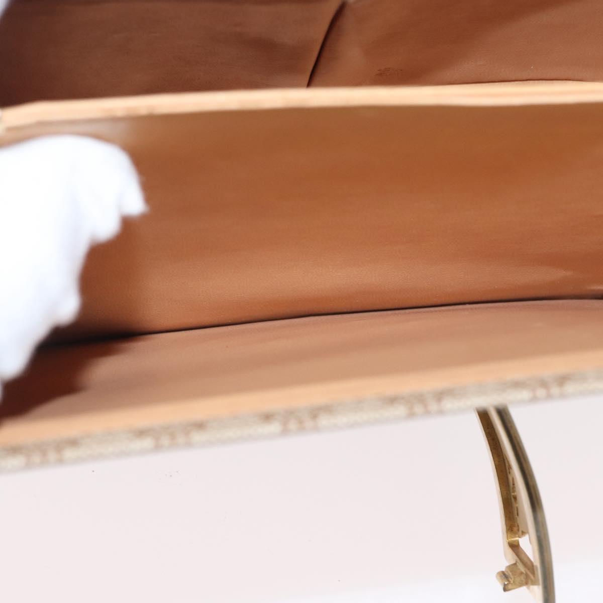 CELINE Macadam Canvas Horse Carriage Shoulder Bag Beige Gold Auth 173246