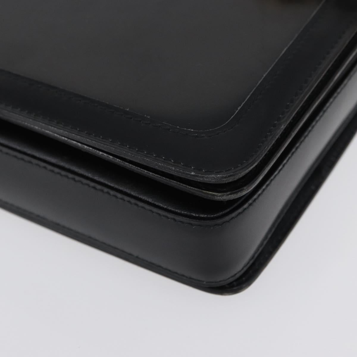 BALLY Shoulder Bag Leather Black Gold Auth 173248A