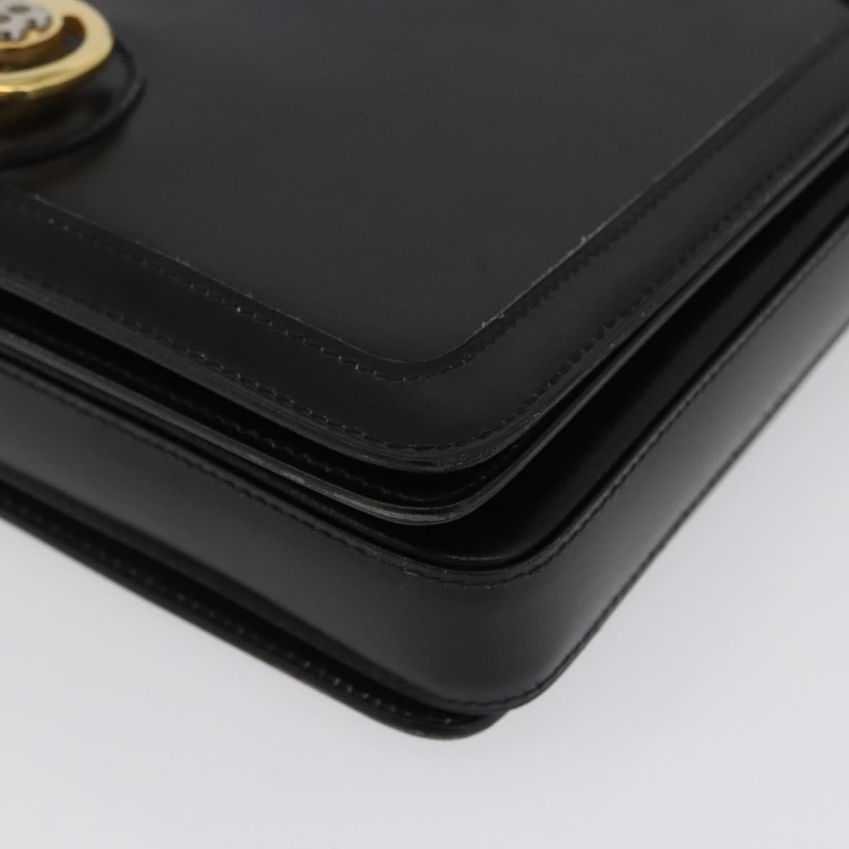 BALLY Shoulder Bag Leather Black Gold Auth 173248A