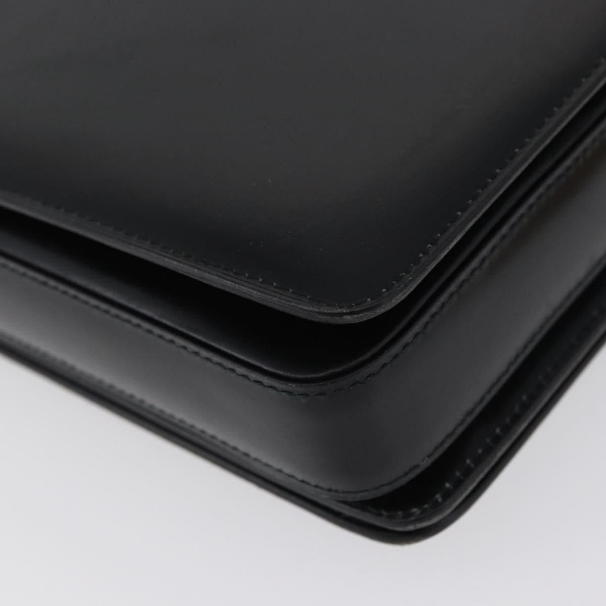 BALLY Shoulder Bag Leather Black Gold Auth 173248A