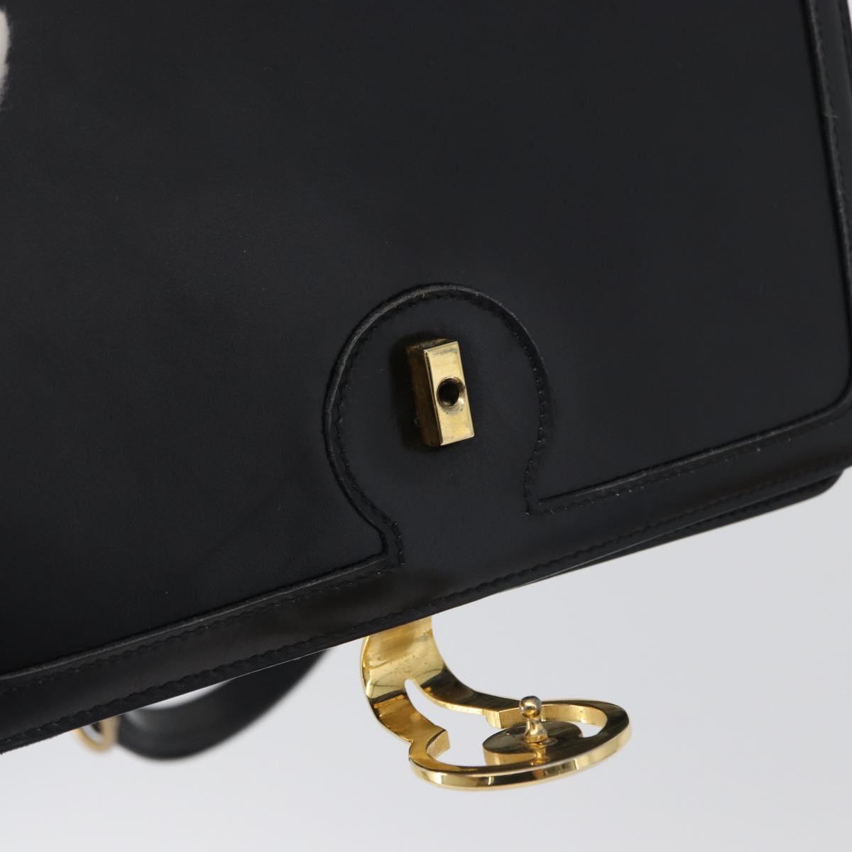 BALLY Shoulder Bag Leather Black Gold Auth 173248A