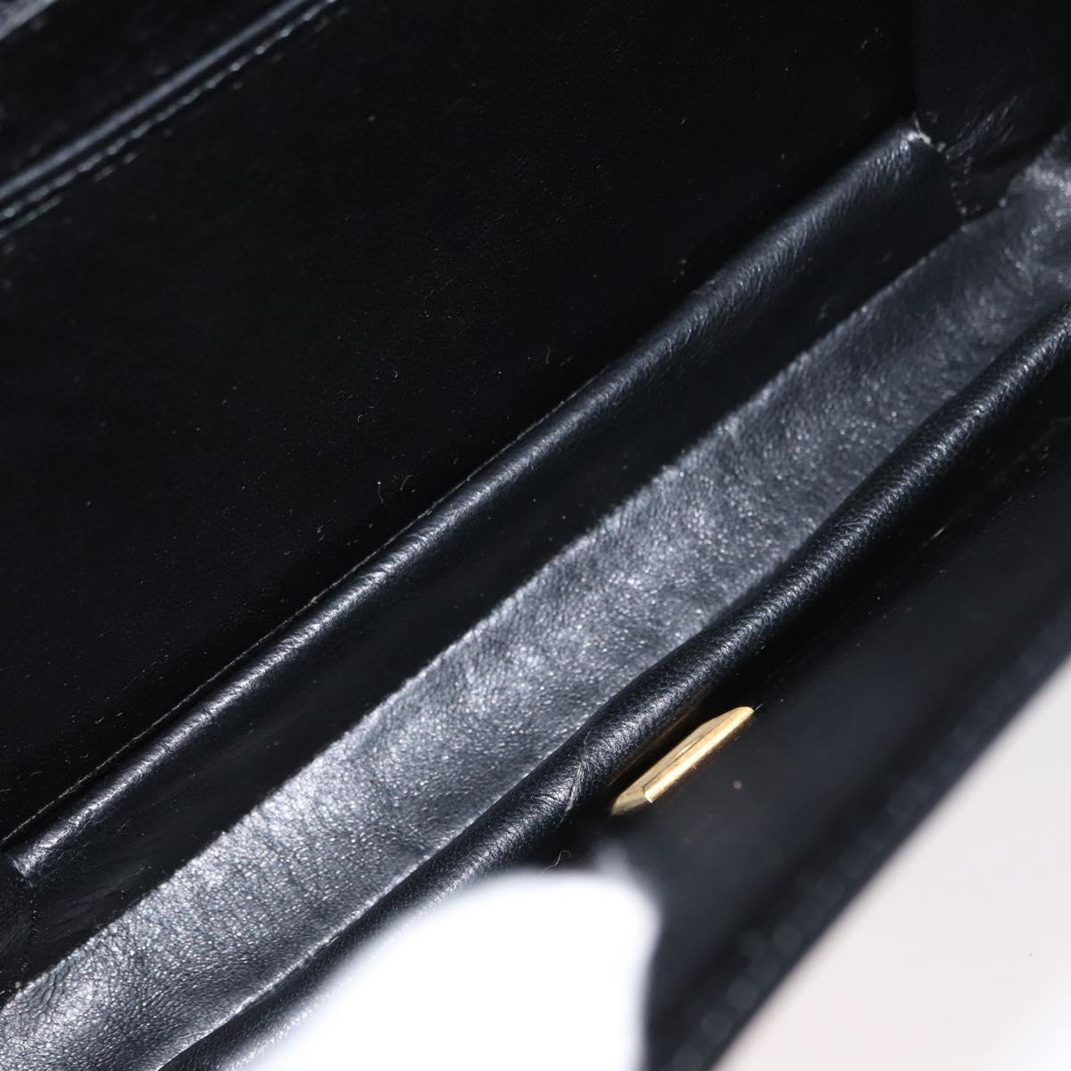 BALLY Shoulder Bag Leather Black Gold Auth 173248A