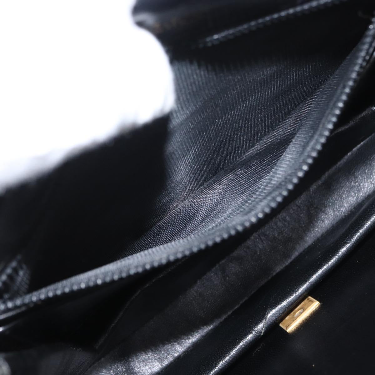 BALLY Shoulder Bag Leather Black Gold Auth 173248A