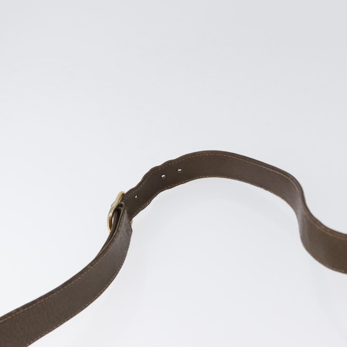 GUCCI Web Sherry Line Boots Metal Shoulder Bag Leather Brown Gold Auth 173249A