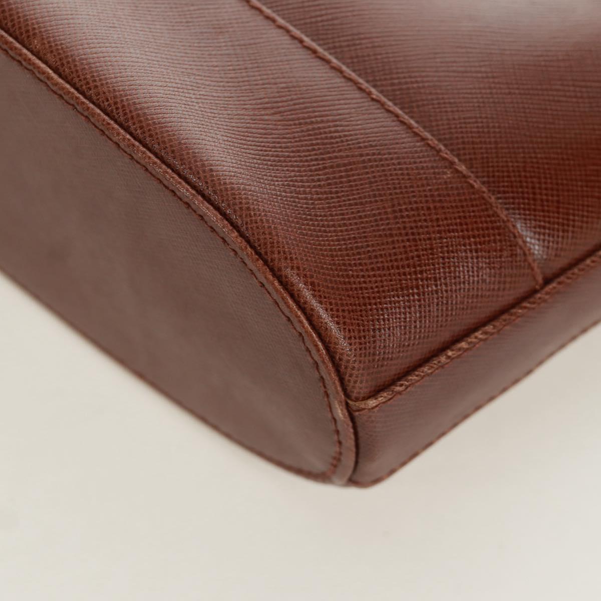 TIFFANY&Co. Chain Shoulder Bag Leather Brown Gold Auth 173250V