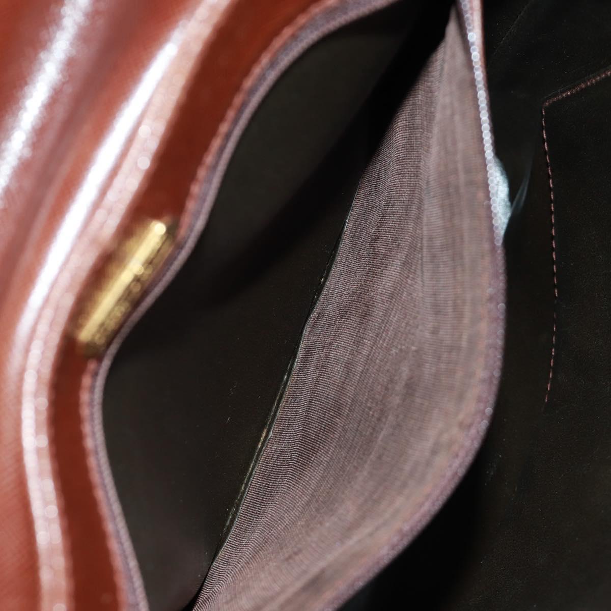 TIFFANY&Co. Chain Shoulder Bag Leather Brown Gold Auth 173250V
