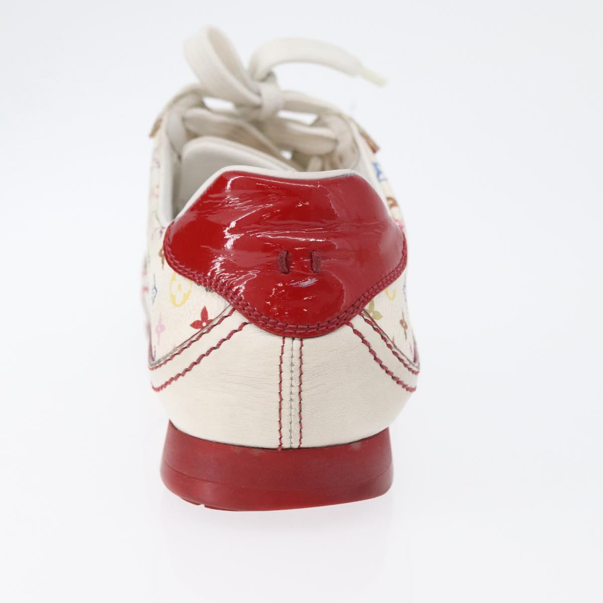 LOUIS VUITTON Monogram Multicolor Sneakers 36 1/2 White LV Auth 173253