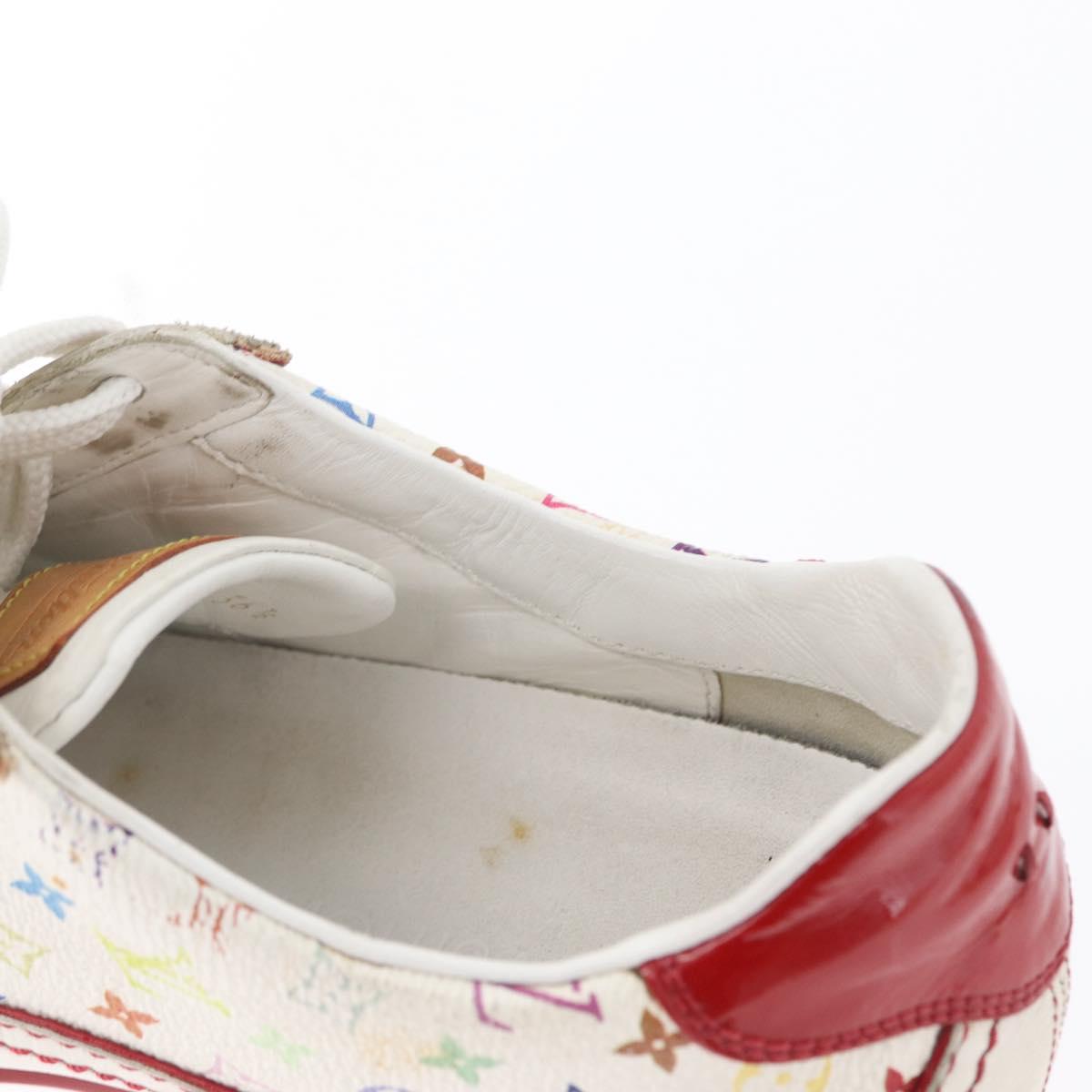 LOUIS VUITTON Monogram Multicolor Sneakers 36 1/2 White LV Auth 173253