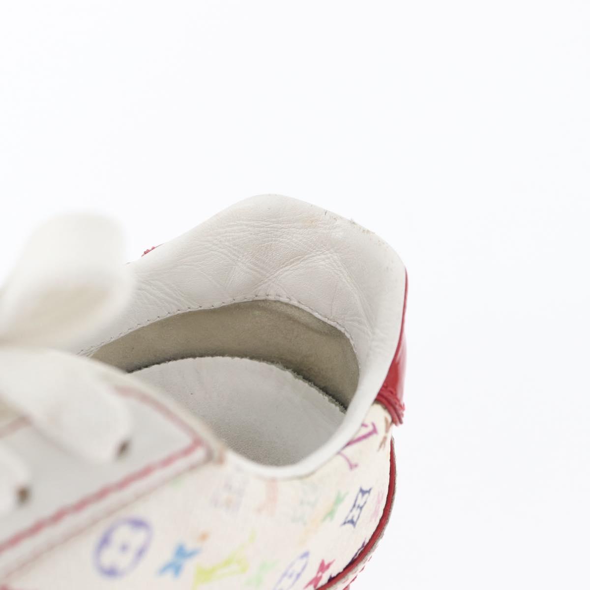 LOUIS VUITTON Monogram Multicolor Sneakers 36 1/2 White LV Auth 173253