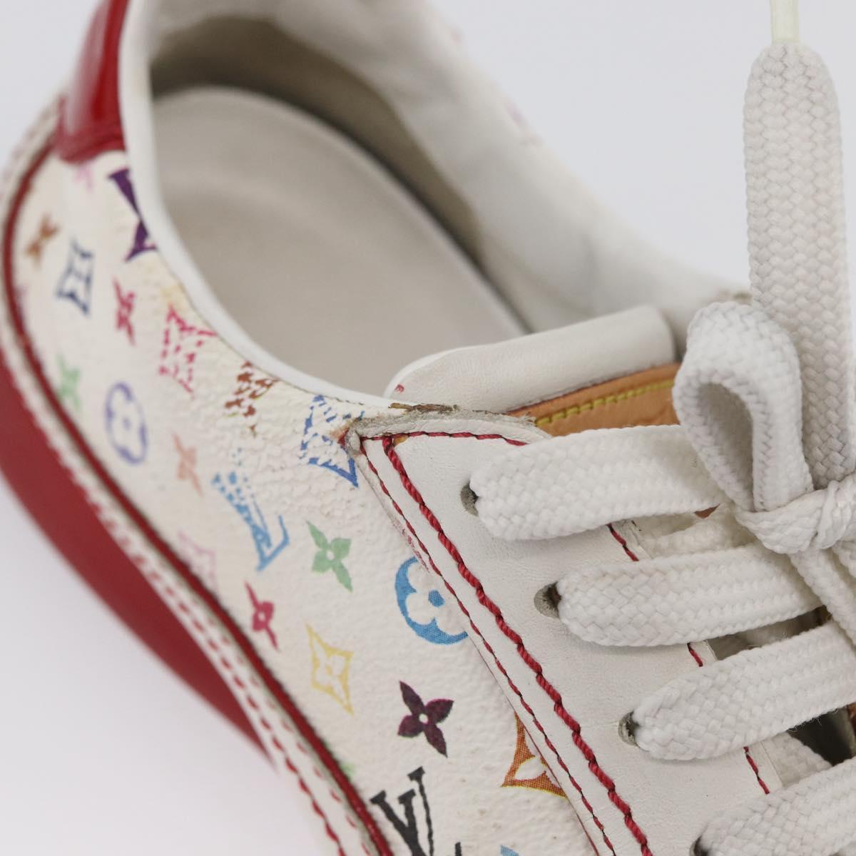 LOUIS VUITTON Monogram Multicolor Sneakers 36 1/2 White LV Auth 173253