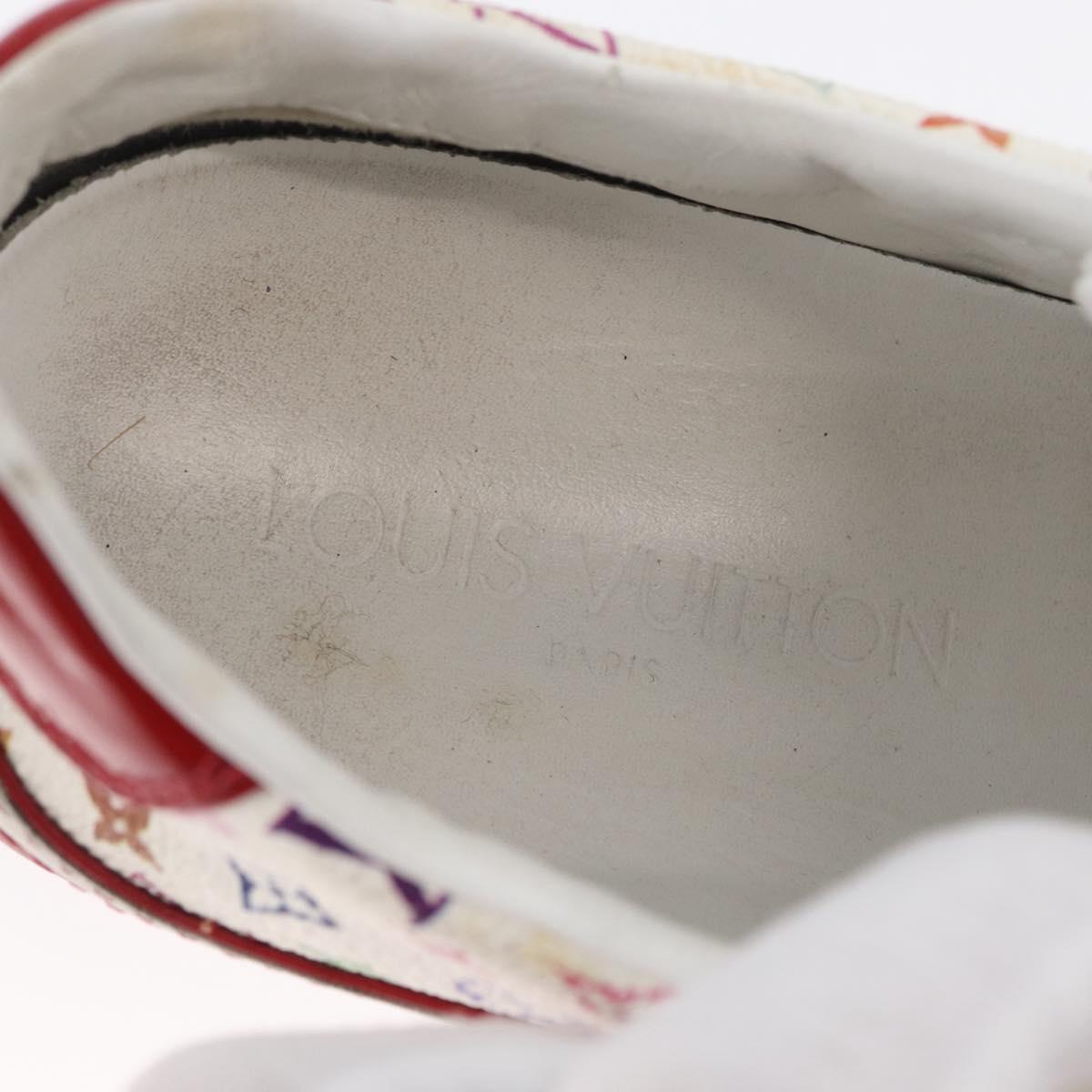 LOUIS VUITTON Monogram Multicolor Sneakers 36 1/2 White LV Auth 173253