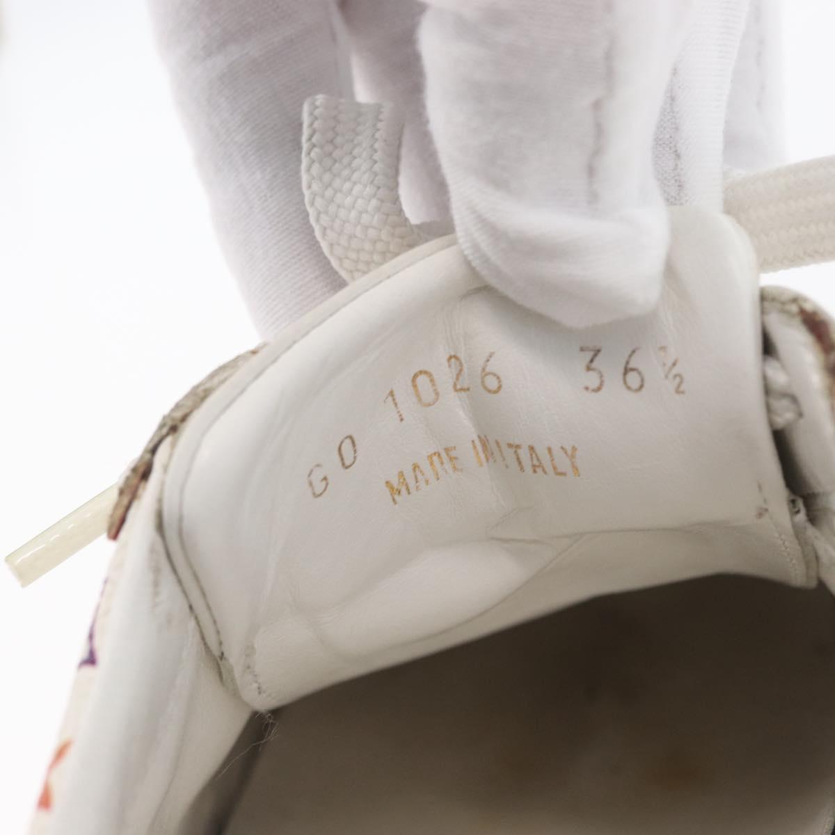 LOUIS VUITTON Monogram Multicolor Sneakers 36 1/2 White LV Auth 173253