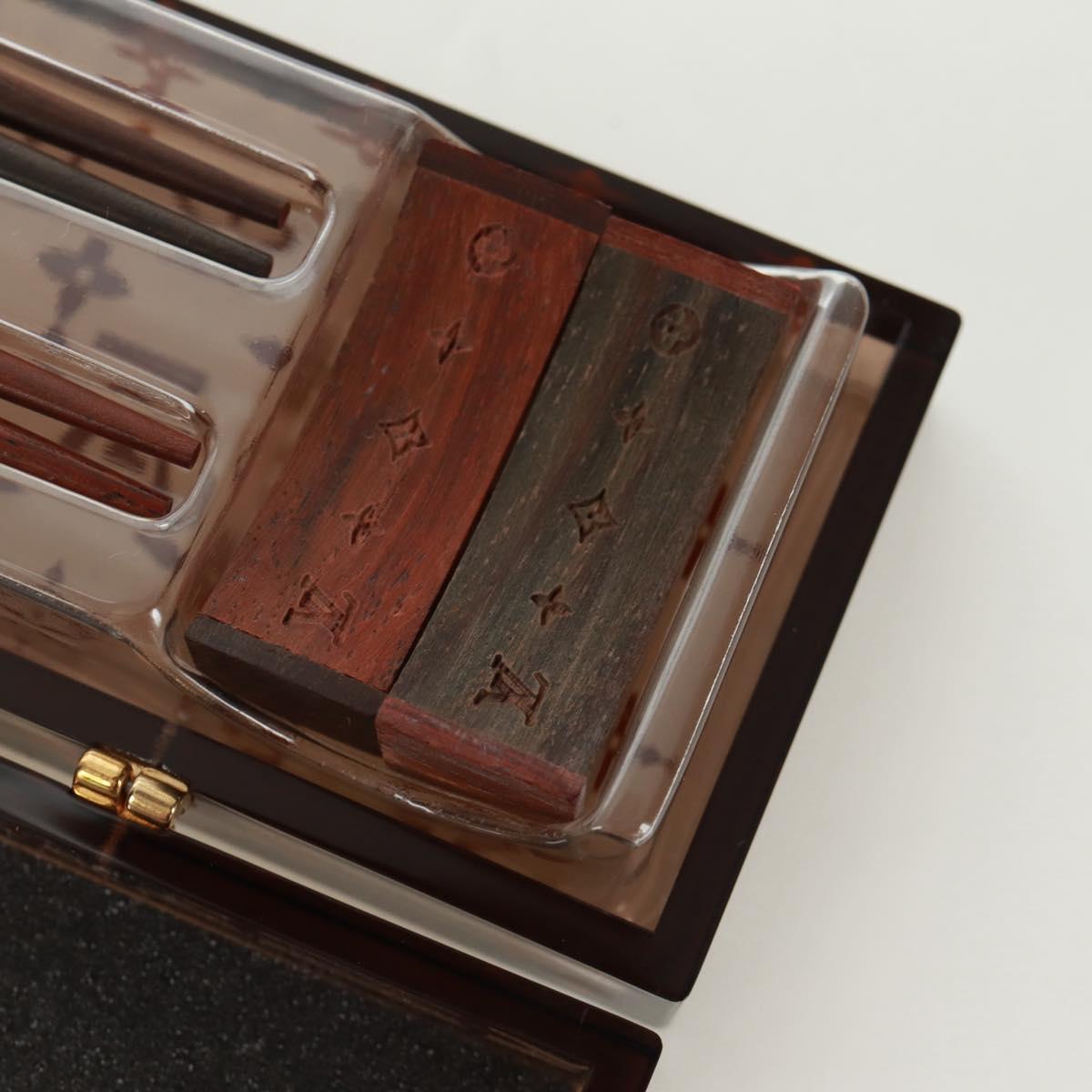 LOUIS VUITTON Monogram Chop Stick Wood Brown LV Auth 173258A