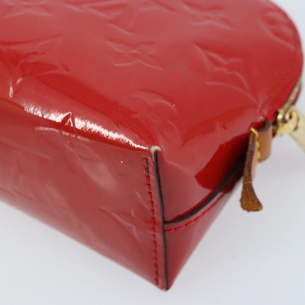 LOUIS VUITTON Monogram Vernis Pochette Pouch Red Slys M90172 LV Auth 173261