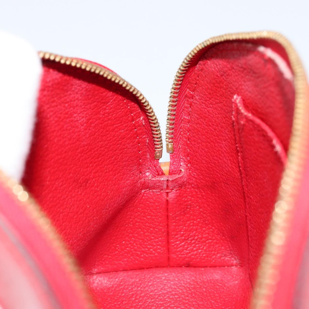 LOUIS VUITTON Monogram Vernis Pochette Pouch Red Slys M90172 LV Auth 173261