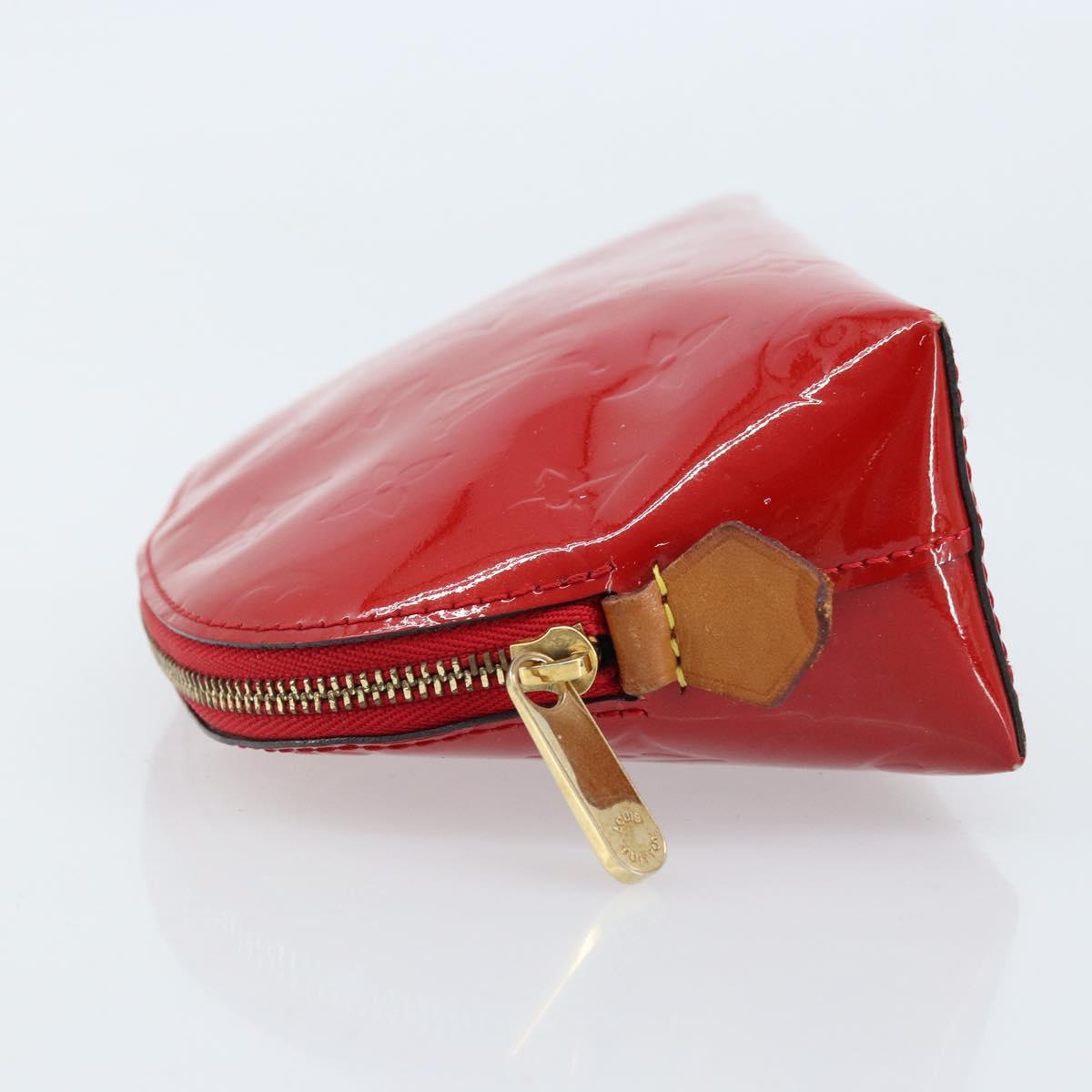 LOUIS VUITTON Monogram Vernis Pochette Pouch Red Slys M90172 LV Auth 173261