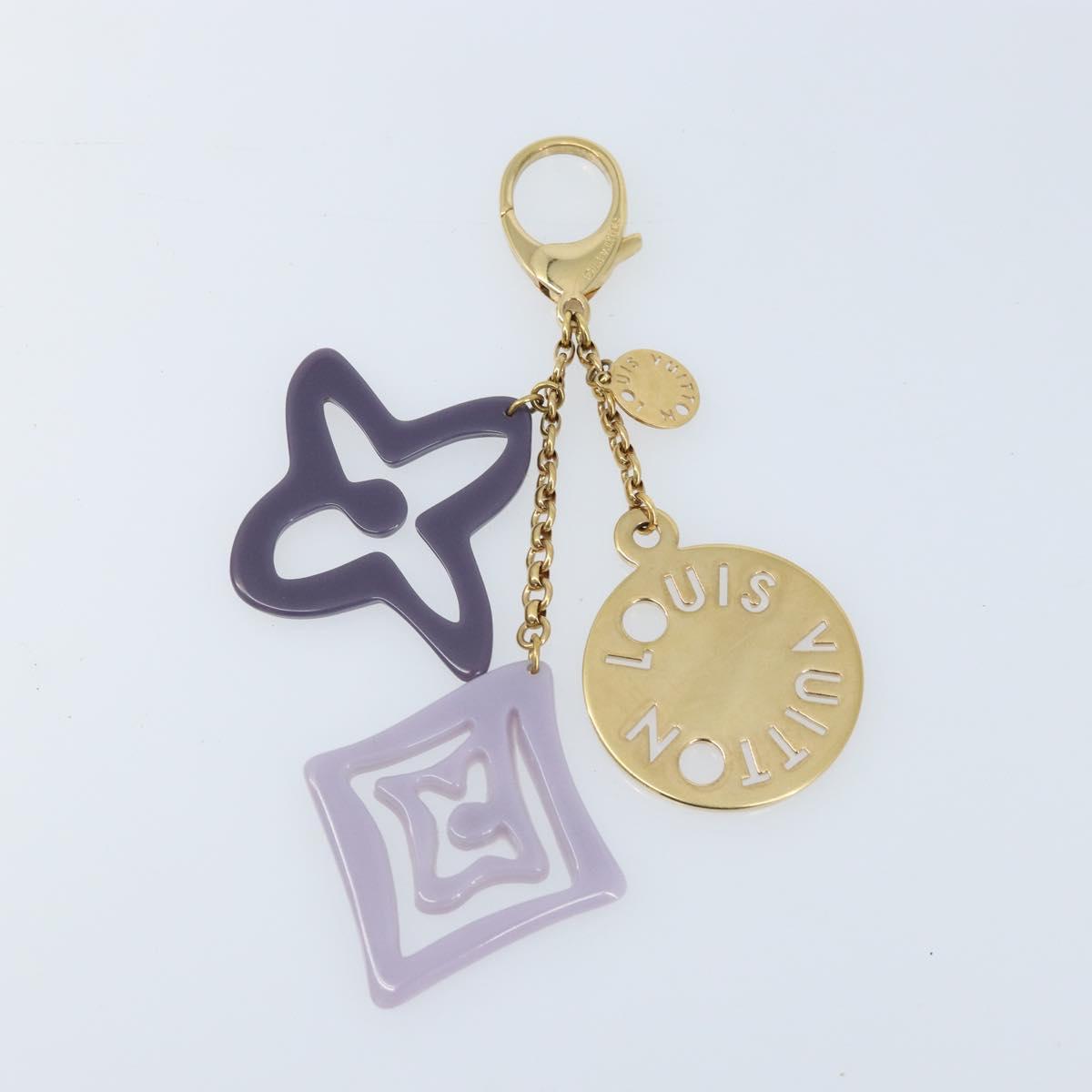 LOUIS VUITTON Porte ClesThai Chainne Charm metal Gold Tone LV Auth 173268V