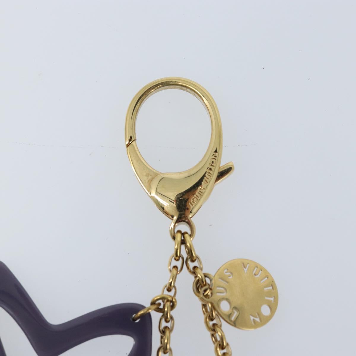 LOUIS VUITTON Porte ClesThai Chainne Charm metal Gold Tone LV Auth 173268V