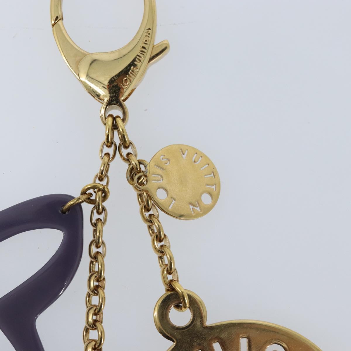 LOUIS VUITTON Porte ClesThai Chainne Charm metal Gold Tone LV Auth 173268V