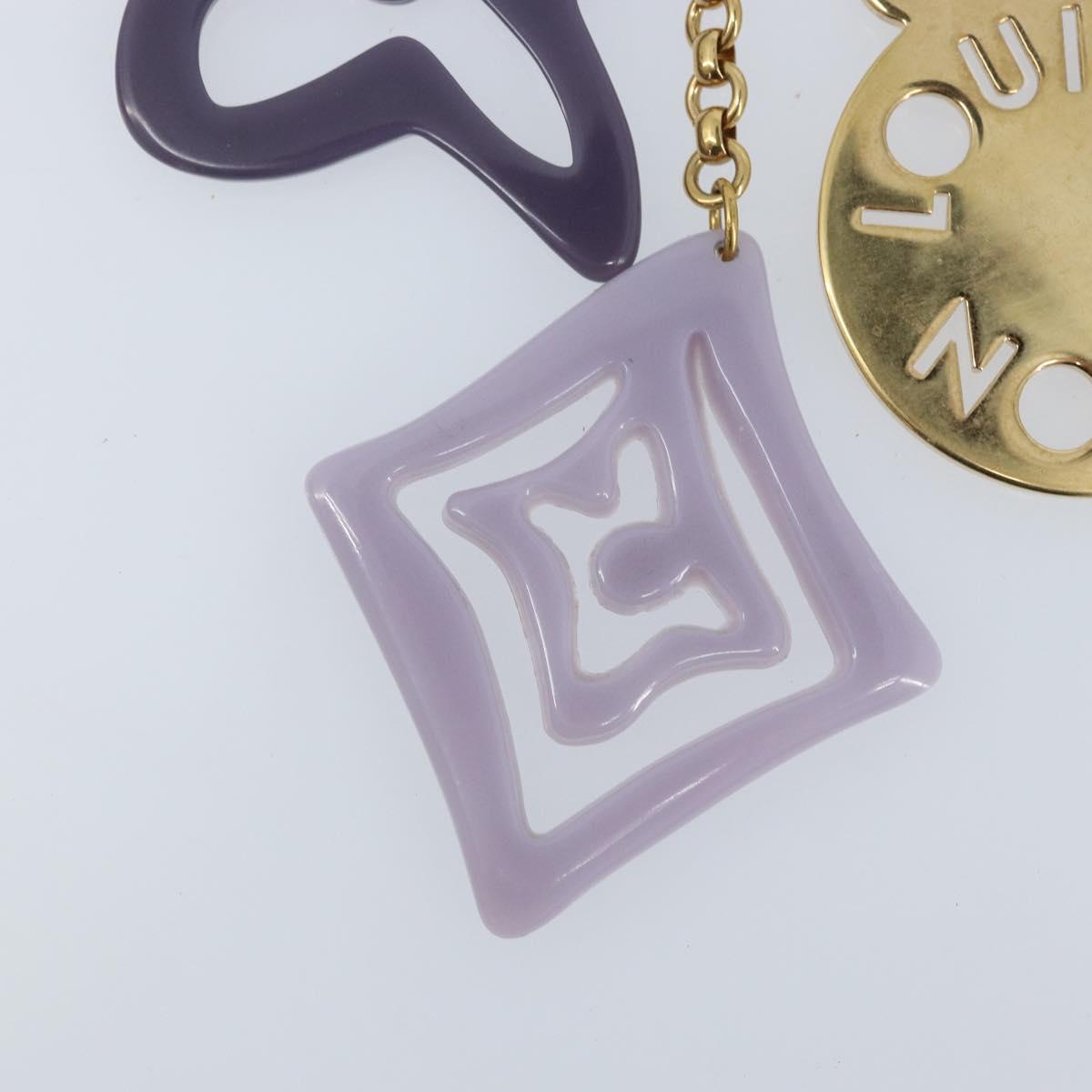 LOUIS VUITTON Porte ClesThai Chainne Charm metal Gold Tone LV Auth 173268V