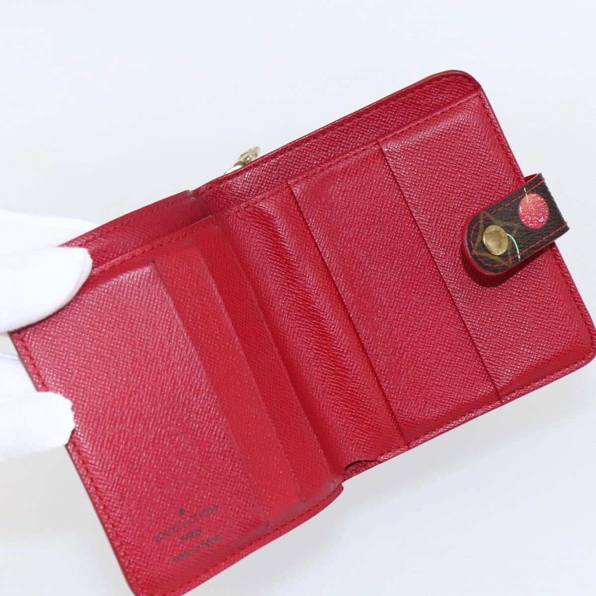 LOUIS VUITTON Monogram Cherry Compact zip Bifold Wallet M95005 LV Auth 173270V