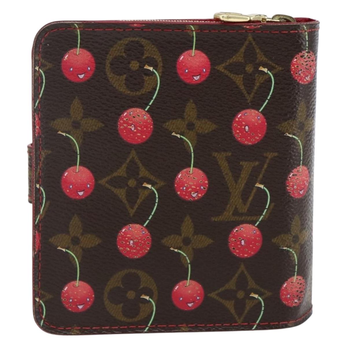 LOUIS VUITTON Monogram Cherry Compact zip Bifold Wallet M95005 LV Auth 173270V