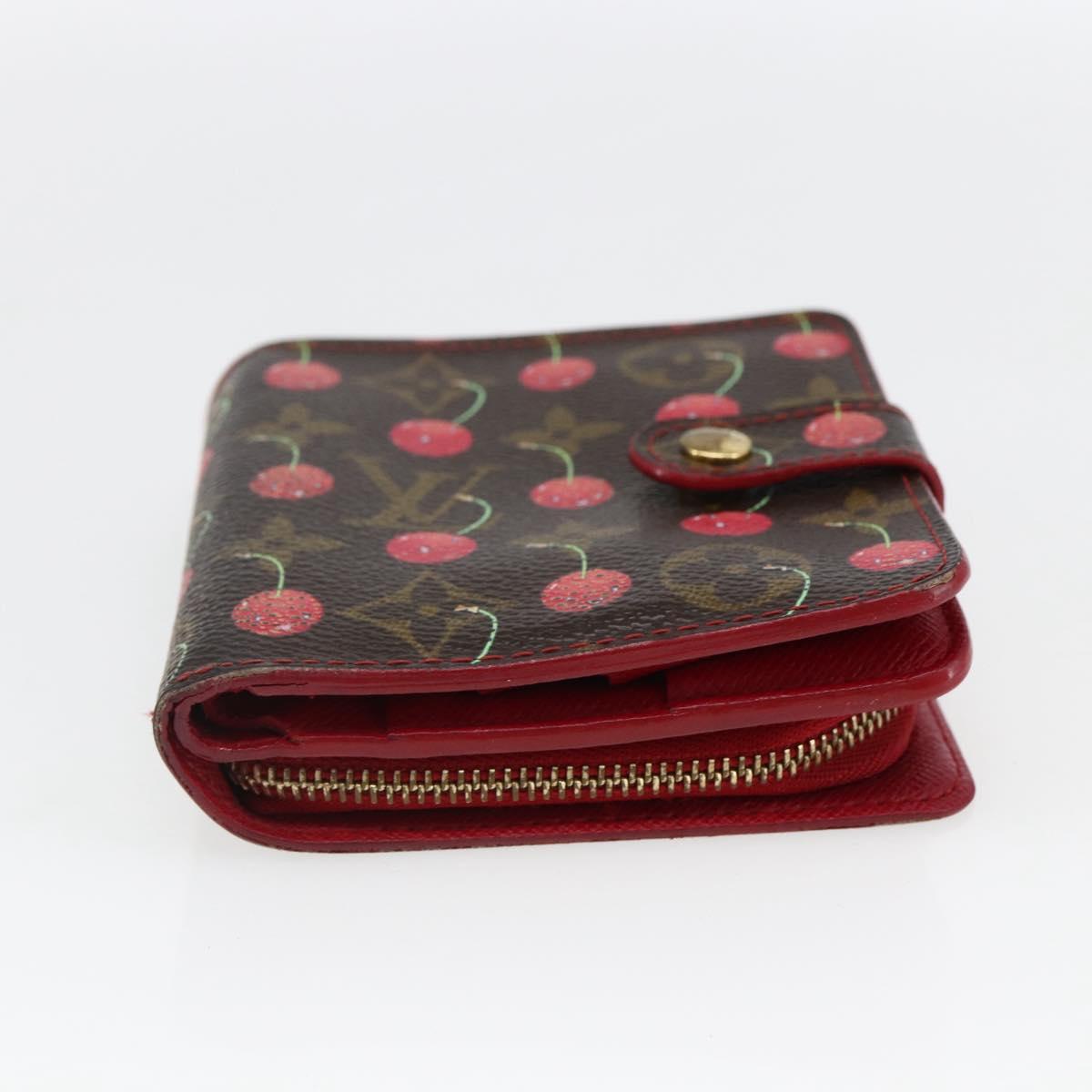 LOUIS VUITTON Monogram Cherry Compact zip Bifold Wallet M95005 LV Auth 173270V