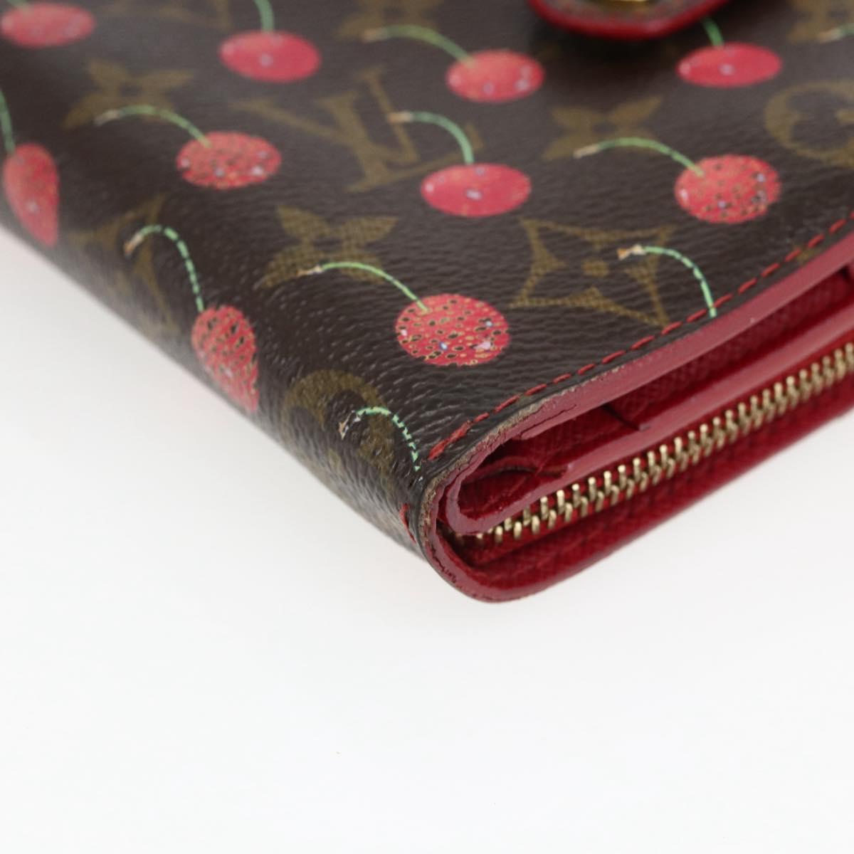 LOUIS VUITTON Monogram Cherry Compact zip Bifold Wallet M95005 LV Auth 173270V