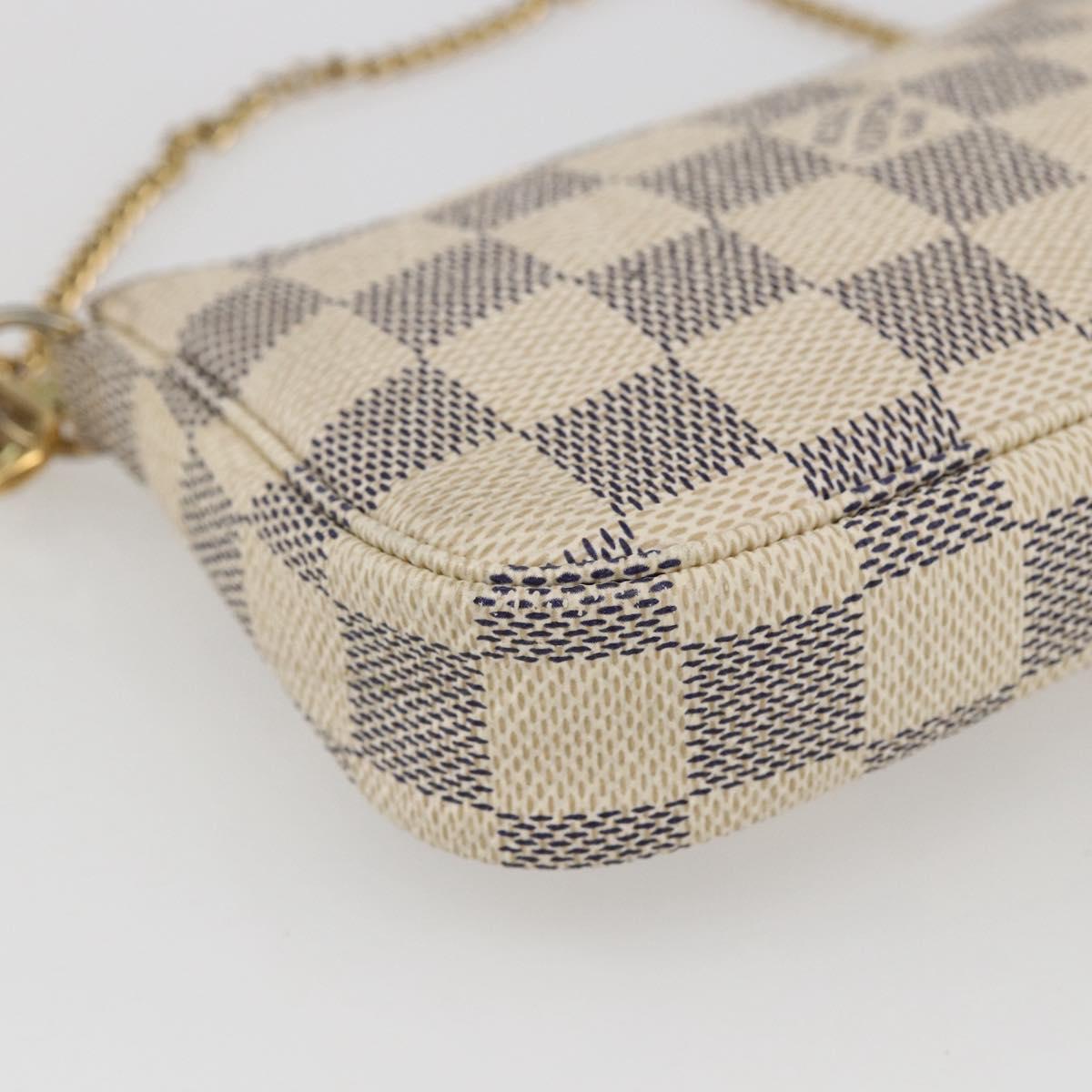LOUIS VUITTON Damier Azur Mini Pochette Accessoires Pouch N63005 LV Auth 173274A