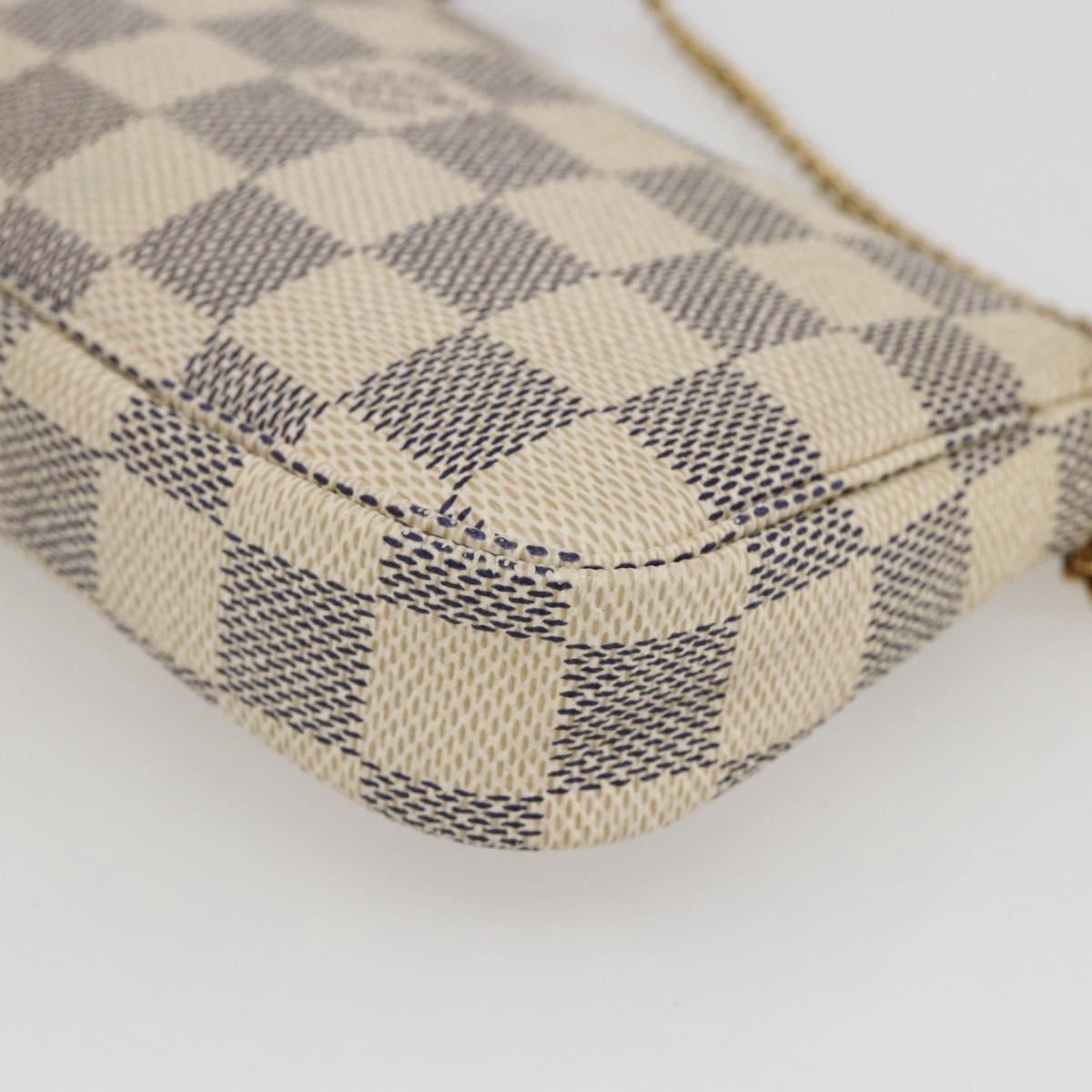 LOUIS VUITTON Damier Azur Mini Pochette Accessoires Pouch N63005 LV Auth 173274A