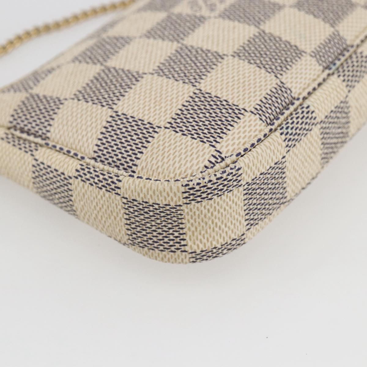 LOUIS VUITTON Damier Azur Mini Pochette Accessoires Pouch N63005 LV Auth 173274A