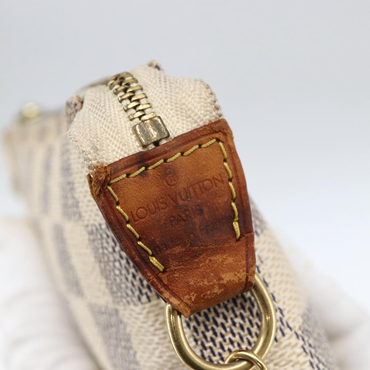 LOUIS VUITTON Damier Azur Mini Pochette Accessoires Pouch N63005 LV Auth 173274A