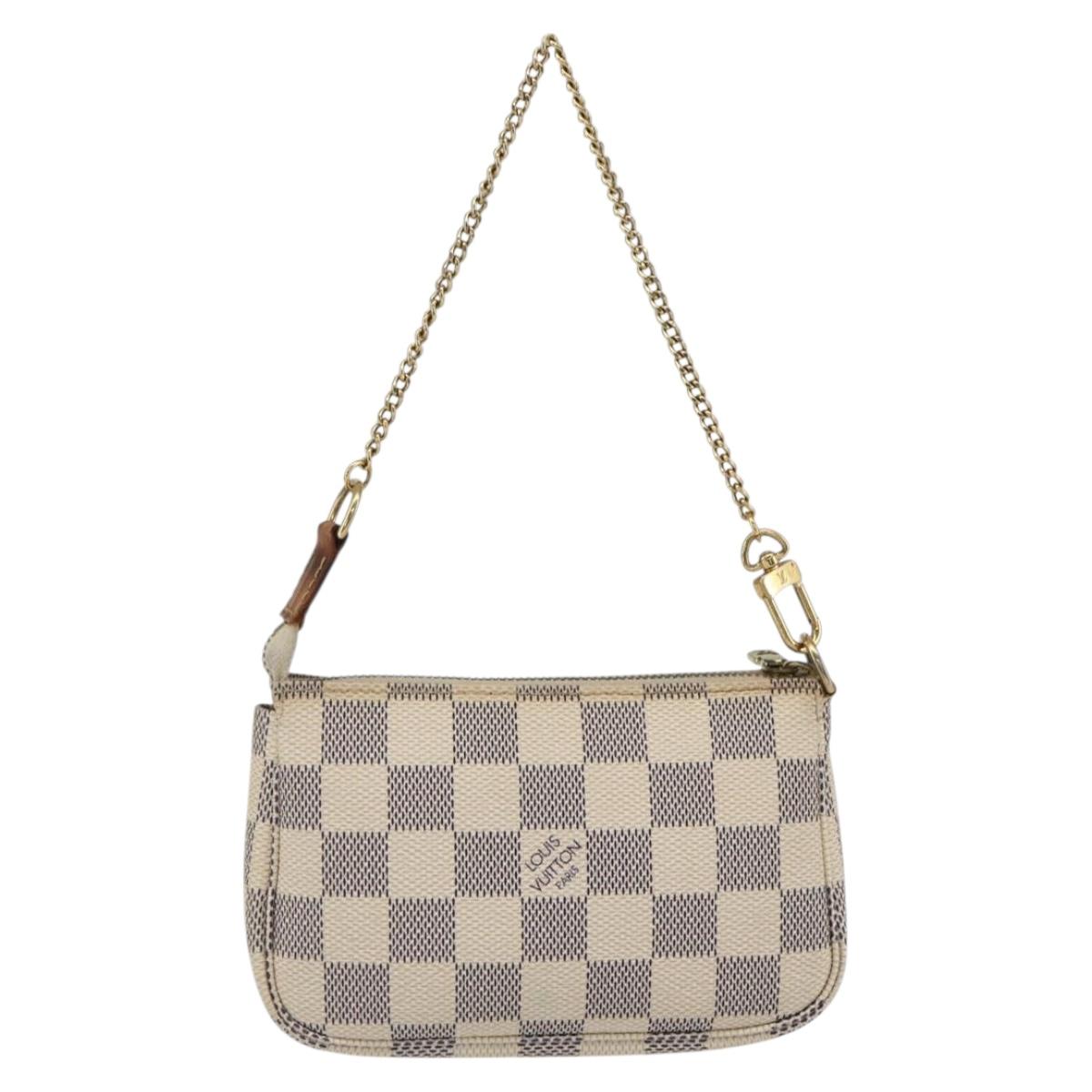 LOUIS VUITTON Damier Azur Mini Pochette Accessoires Pouch N63005 LV Auth 173274A