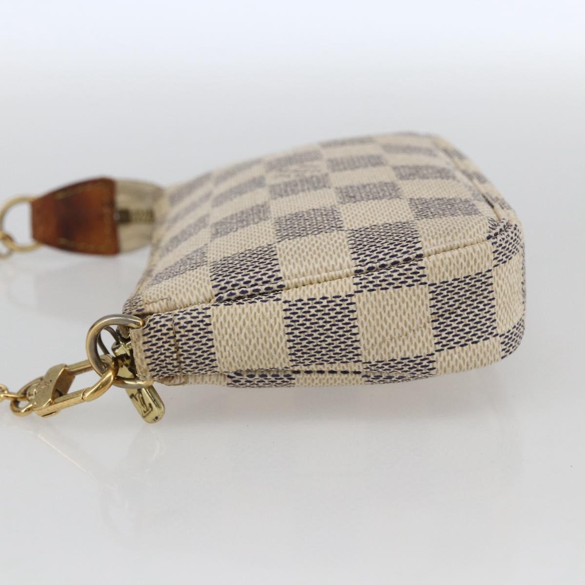 LOUIS VUITTON Damier Azur Mini Pochette Accessoires Pouch N63005 LV Auth 173274A
