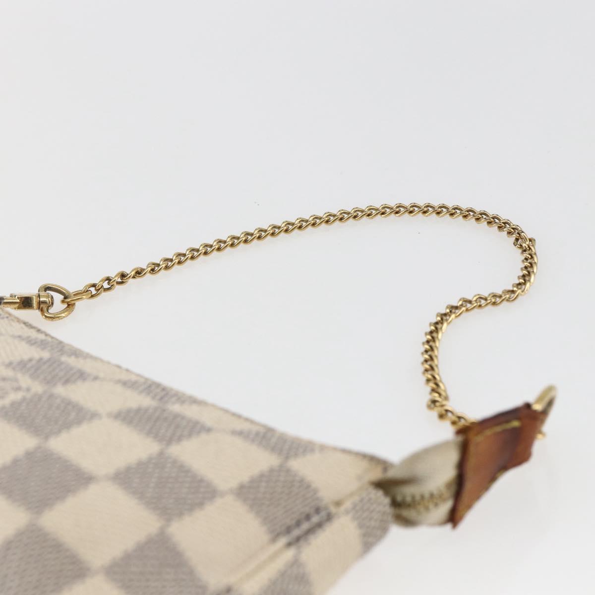 LOUIS VUITTON Damier Azur Mini Pochette Accessoires Pouch N63005 LV Auth 173274A