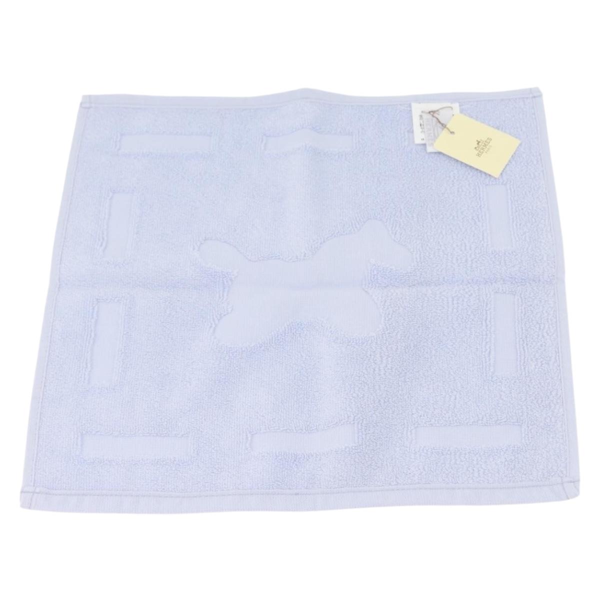 HERMES Towel Cotton 2 Set White Light Blue Auth 173276A