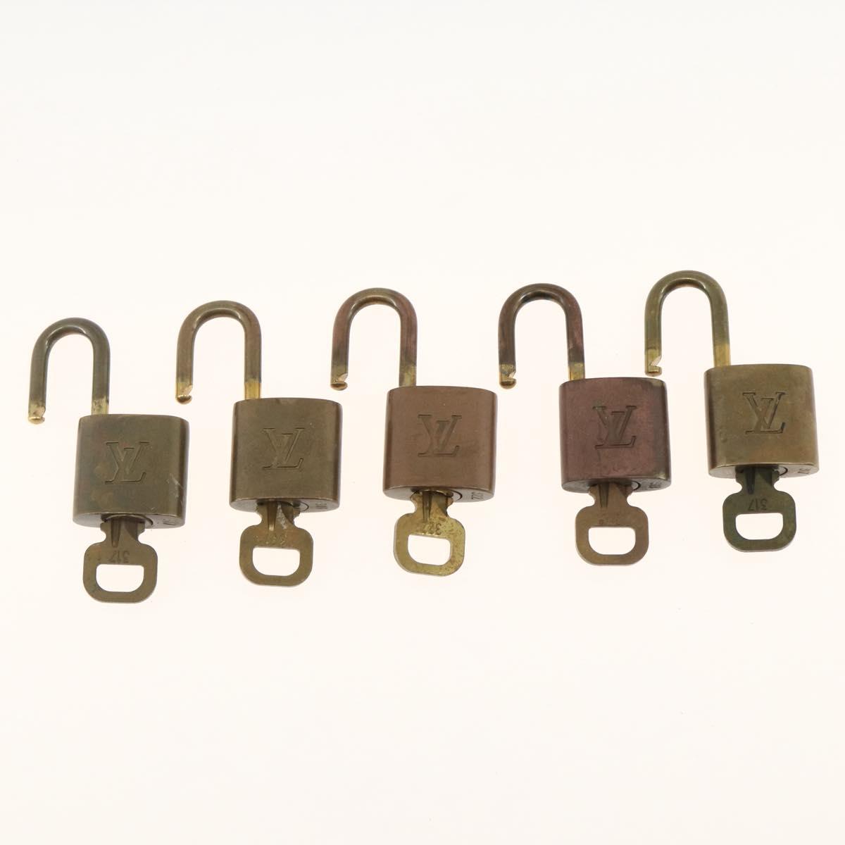 LOUIS VUITTON Padlock 5 Set Padlock metal Gold LV Auth 173292