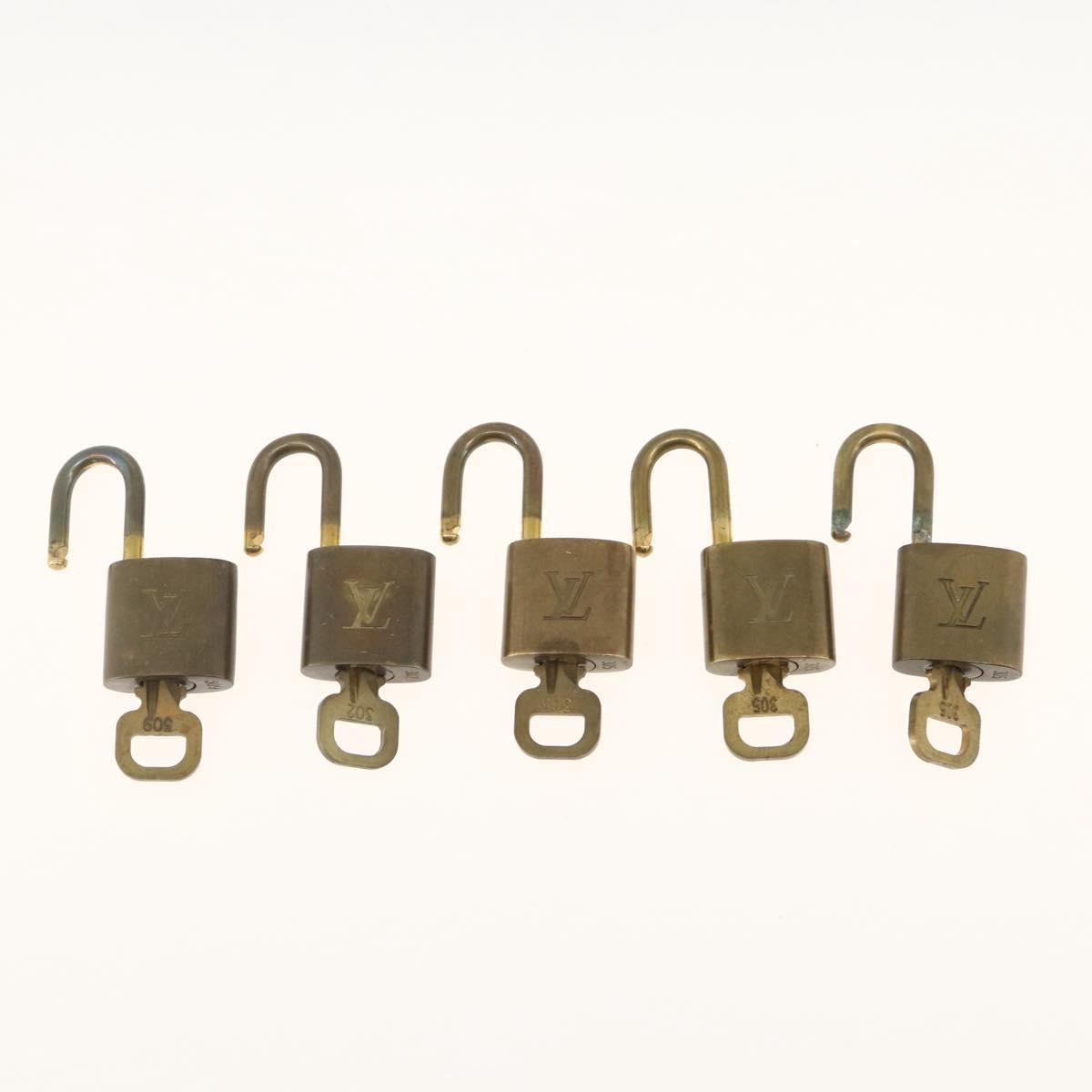 LOUIS VUITTON Padlock 5 Set Padlock metal Gold LV Auth 173294