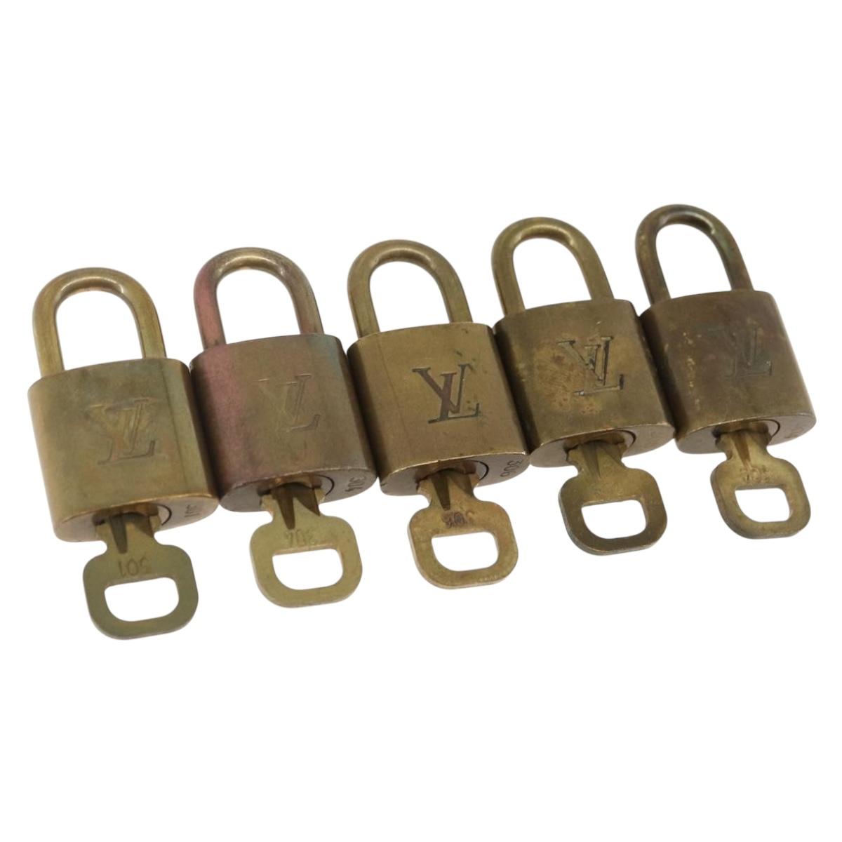 LOUIS VUITTON Padlock 5 Set Padlock metal Gold LV Auth 173295