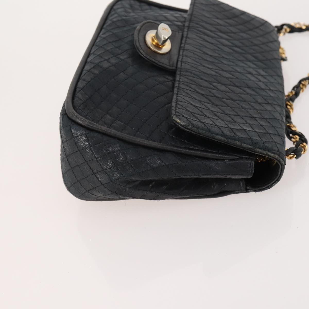 BALLY Shoulder Bag leather Patent 2 Set Black Green Auth 173296