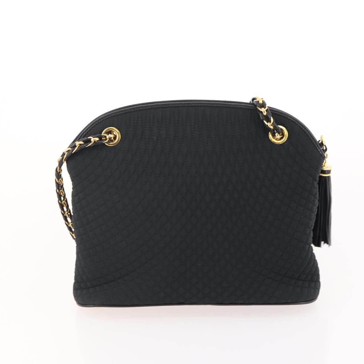 TIFFANY&Co. BALLY Shoulder Bag Nylon Leather 2 Set Black Gold Tone Auth 173297