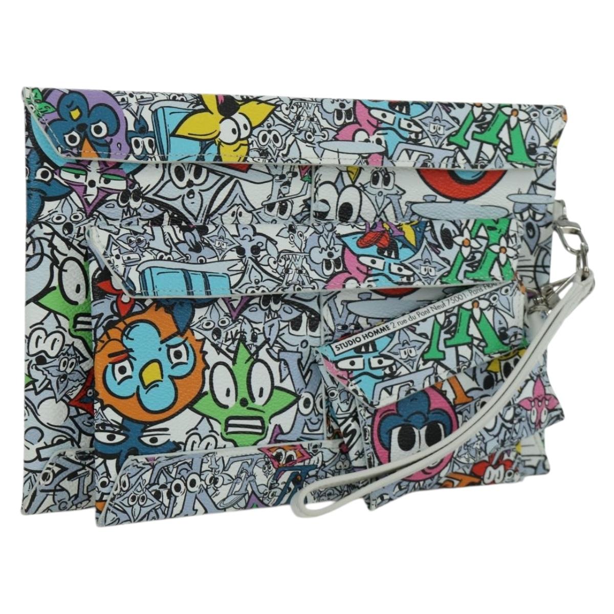 LOUIS VUITTON Monogram Comics Trio Envelope Pouch M82014 LV Auth 173300SM