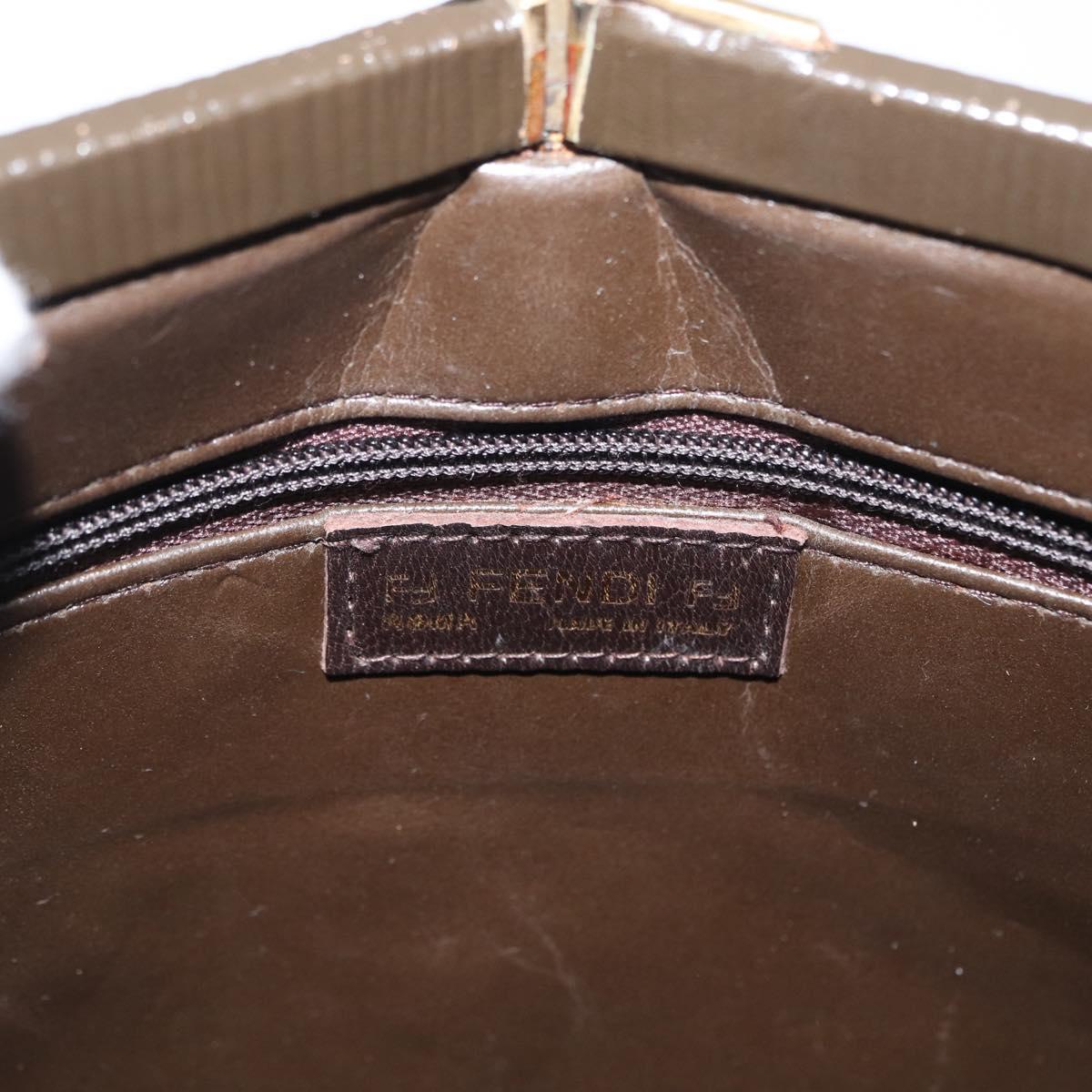 FENDI Zucca Canvas Shoulder Bag Brown Black Auth 173301A