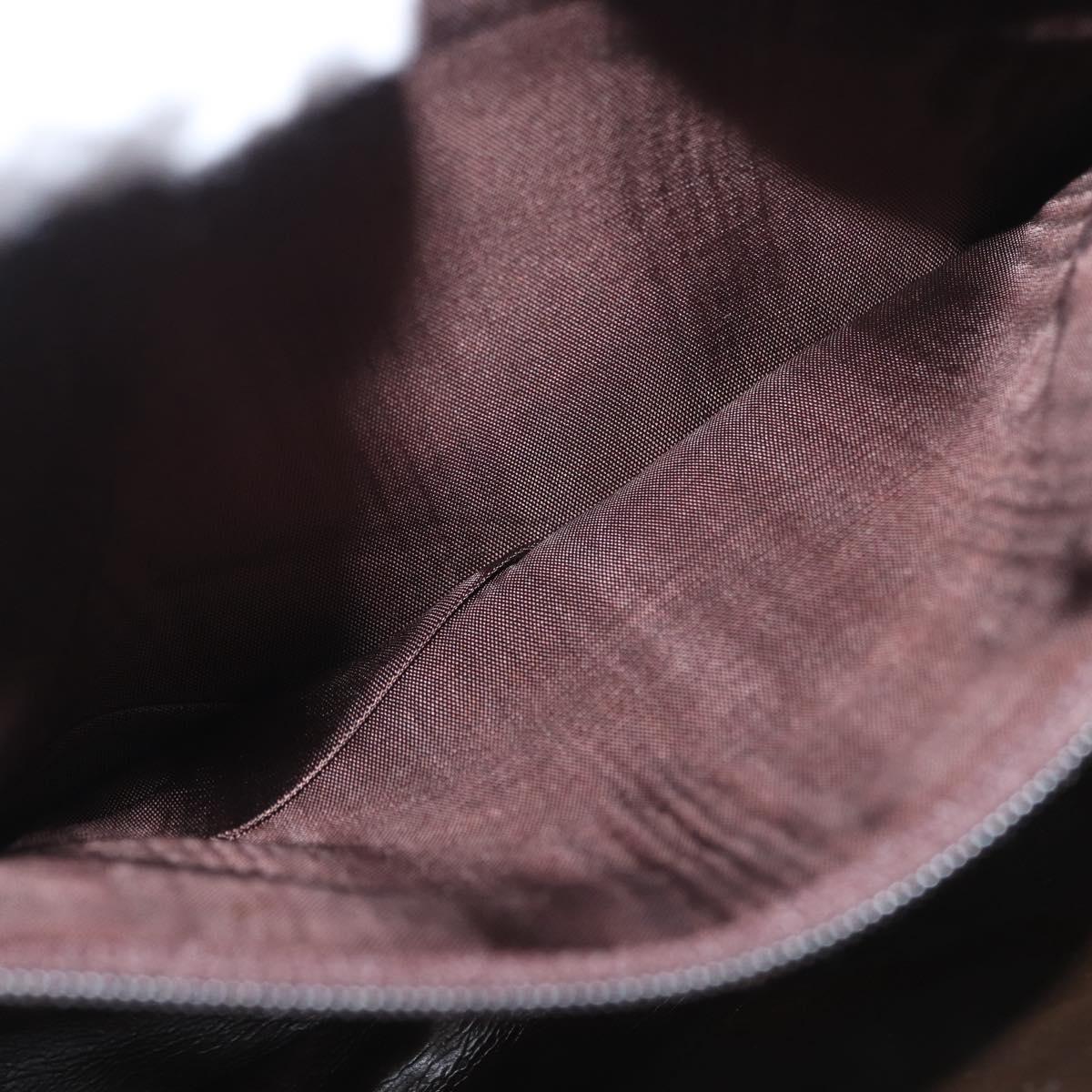 FENDI Zucca Canvas Shoulder Bag Brown Black Auth 173301A