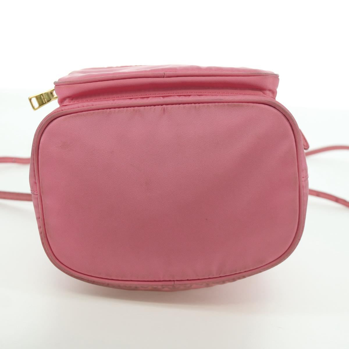 PRADA Hand Bag Nylon 2way Pink Gold Auth 173303A