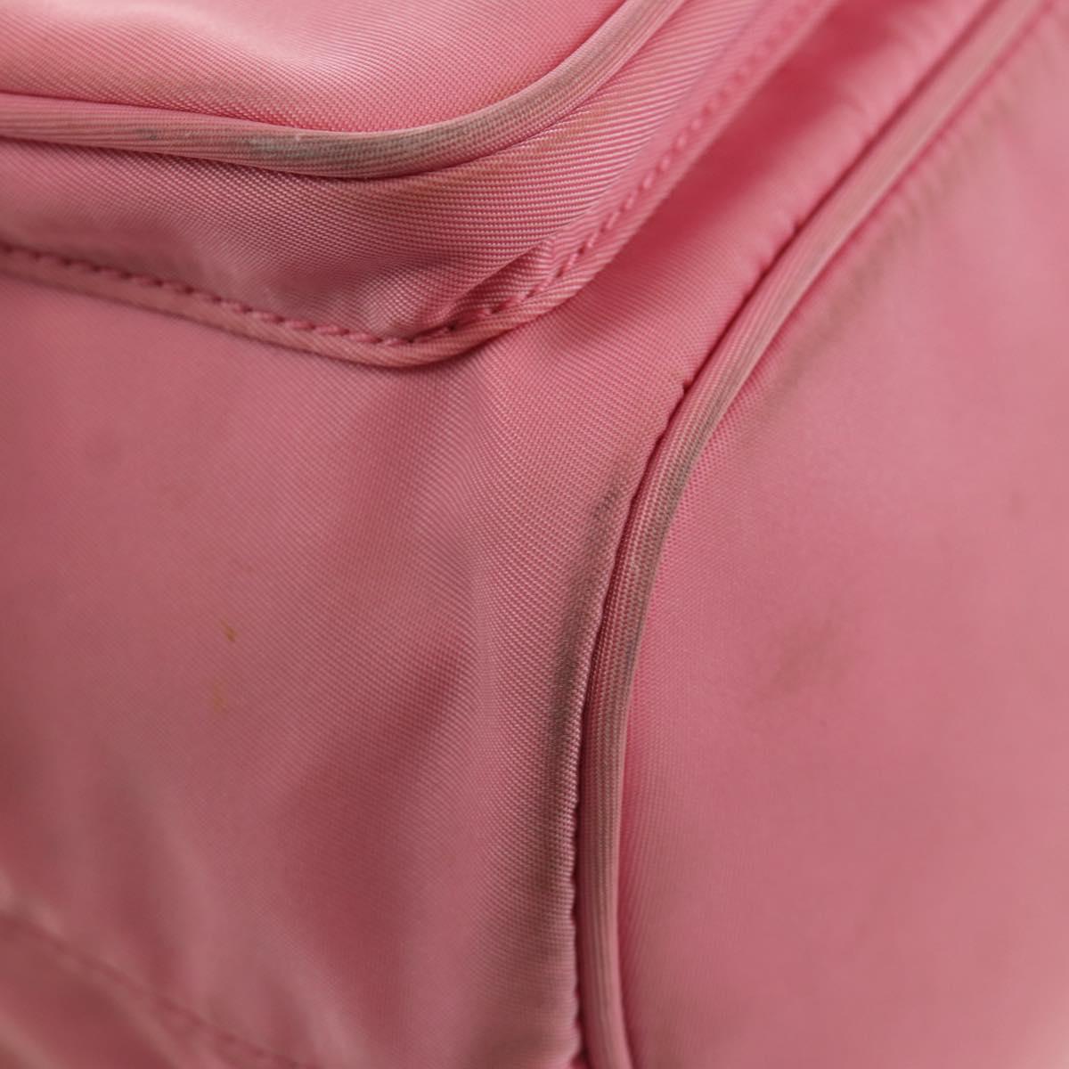 PRADA Hand Bag Nylon 2way Pink Gold Auth 173303A
